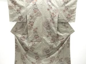 未使用品　色紙に花模様織出し西陣伝承紬着物